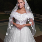 Off-the-Shoulder Mikado Trumpet Wedding Dress