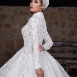 Glitter Floral and Tulle Layered Wedding Dress